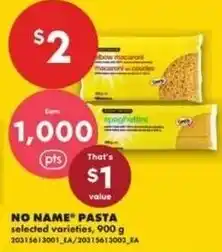 No Frills No name pasta offer