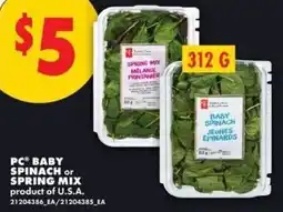 No Frills Pc baby spinach or spring mix offer
