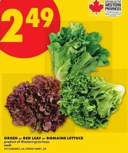 No Frills Green or red leaf or romaine lettuce offer