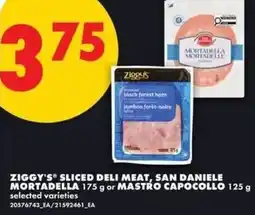 No Frills Ziggy's sliced deli meat, san daniele mortadella offer