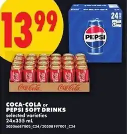 No Frills Coca-cola or pepsi soft drinks offer