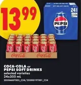 No Frills Coca-cola or pepsi soft drinks offer