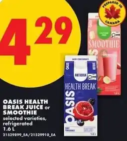 No Frills Oasis health break juice or smoothie offer