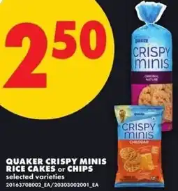 No Frills Quaker crispy minis rice cakes offer