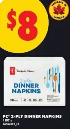 No Frills Pc 2-ply dinner napkins offer