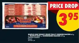 No Frills Maple leaf ready crisp fully cooked bacon offer