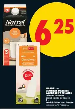 No Frills Natrel or central dairies lactose free milk offer