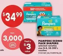 No Frills Pampers econo pack diapers offer
