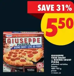 No Frills Guiseppe thin crust or rising crust pizza offer