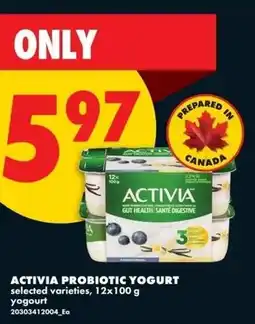 No Frills Activia probiotic yogurt offer