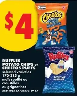 No Frills Ruffles potato chips or cheetos puffs offer