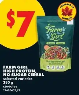 No Frills Farm girl high protein, no sugar cereal offer