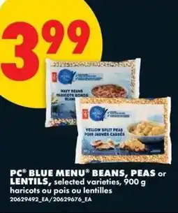 No Frills Pc blue menu beans, peas or lentils offer