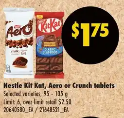No Frills Nestle Kit Kat, Aero or Crunch tablets offer