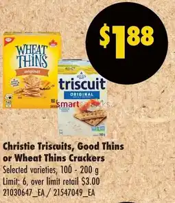 No Frills Christie Triscuits, Good Thins or Wheat Thins Crackers offer