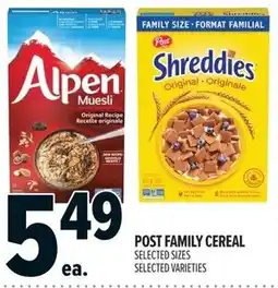 Metro Post family cereal offer