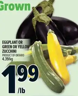Metro Eggplant or green or yellow zucchini offer