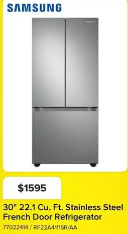 Leon's SAMSUNG 30" 22.1 Cu. Ft. Stainless Steel French Door Refrigerator offer