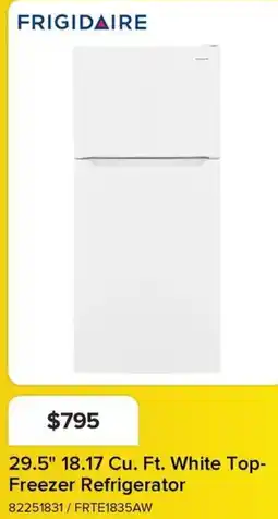 Leon's FRIGIDAIRE 29.5" 18.17 Cu. Ft. White Top Freezer Refrigerator offer