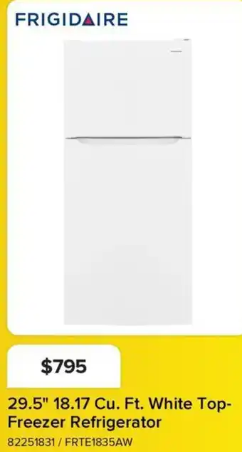 Leon's FRIGIDAIRE 29.5" 18.17 Cu. Ft. White Top Freezer Refrigerator offer