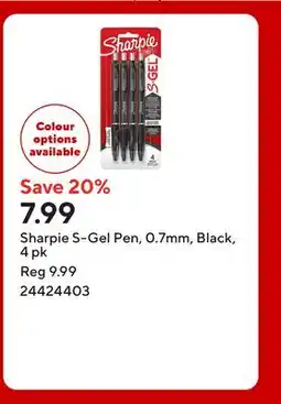 Staples Sharpie S-Gel Pen, 0.7mm, Black offer