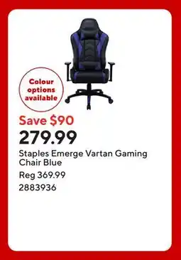 Staples Staples Emerge Vartan Gaming Chair Blue offer