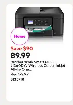 Staples Brother Work Smart MFC-J1360DW Wireless Colour Inkjet All-in-One Printer offer