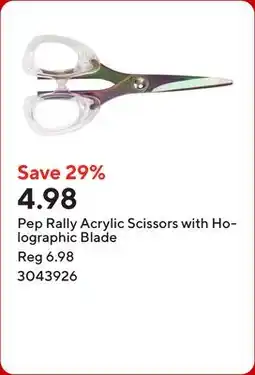 Staples Pep Rally Acrylic Scissors with Holographic Blade offer