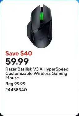 Staples Razer Basilisk V3 X HyperSpeed Customizable Wireless Gaming Mouse offer