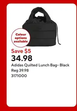 Staples Adidas Quilted Lunch Bag- Black offer