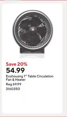 Staples Ecohouzng 7 Table Circulation Fan & Heater offer