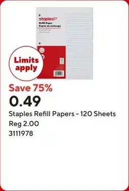 Staples Staples Refill Papers - 120 Sheets offer