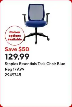 Staples Staples Essentials Task Chair Blue offer