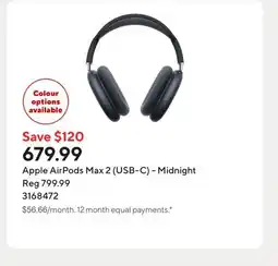 Staples Apple AirPods Max 2 (USB-C) - Midnight offer