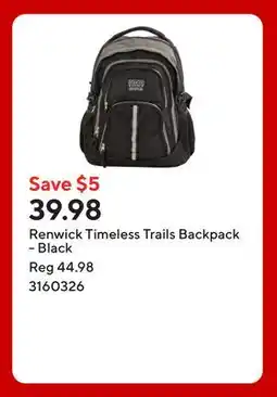 Staples Renwick Timeless Trails Backpack - Black offer
