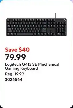 Staples Logitech G413 SE Mechanical Gaming Keyboard offer