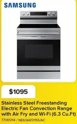 Leon's SAMSUNG Stainless Steel Freestanding Electric Fan Convection Range with Air Fry and Wi-Fi (6.3 Cu.Ft) offer