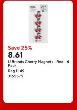 Staples U Brands Cherry Magnets - Red offer
