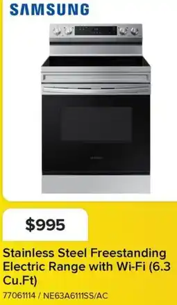 Leon's SAMSUNG Stainless Steel Freestanding Electric Range with Wi-Fi (6.3 Cu.Ft) offer