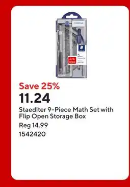 Staples Staedlter 9-Piece Math Set with Flip Open Storage Box offer