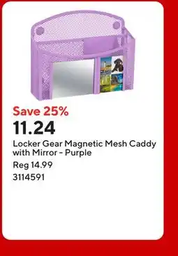 Staples Locker Gear Magnetic Mesh Caddy with Mirror - Purple offer