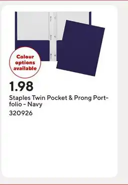 Staples Staples Twin Pocket & Prong Portfolio - Navy offer