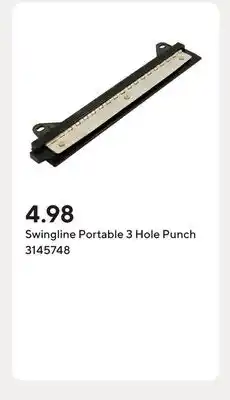 Staples Swingline Portable 3 Hole Punch offer