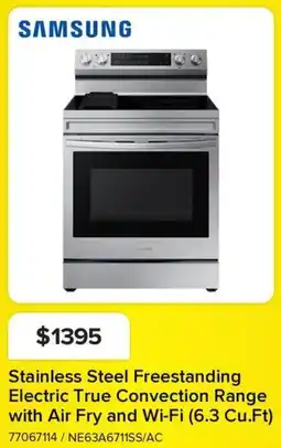 Leon's SAMSUNG Stainless Steel Freestanding Electric True Convection Range with Air Fry and Wi-Fi (6.3 Cu.Ft) offer