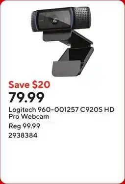 Staples Logitech 960-001257 C920S HD Pro Webcam offer