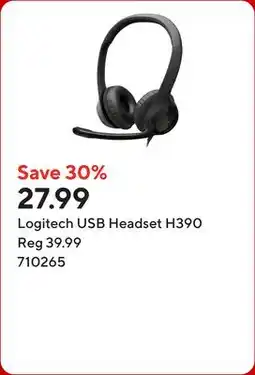 Staples Logitech USB Headset H390 offer