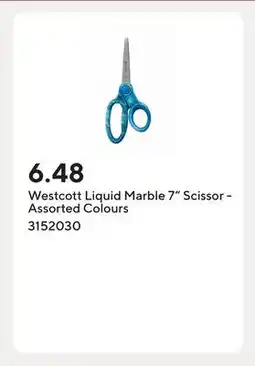 Staples Westcott Liquid Marble 7 Scissor - Assorted Colours offer