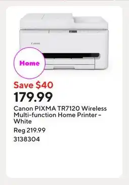 Staples Canon PIXMA TR7120 Wireless Multi-function Home Printer – White offer