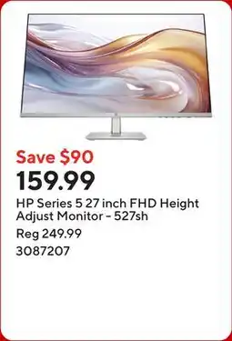 Staples HP Series 5 27 inch FHD Height Adjust Monitor - 527sh offer