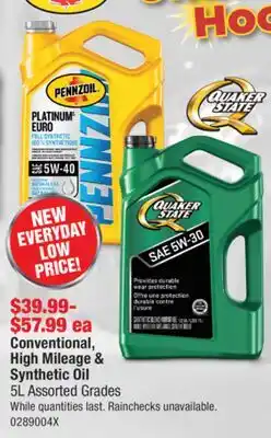 PartSource Conventional, High Mileage & Synthetic Oil offer